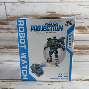 3 In 1 Transformed Robot Projection Watch Kids Toy blue free shipping from USA